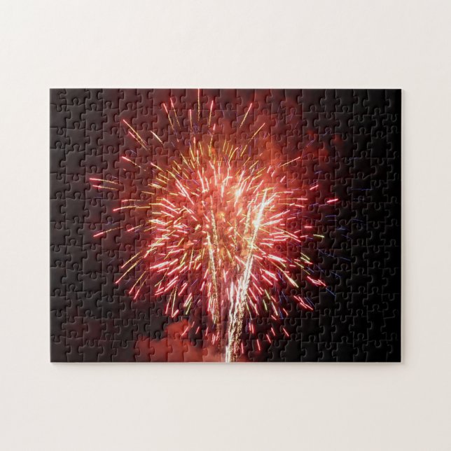 Quebra-cabeça Fogos de Artifício Vermelhos, Brancos e Azuis II P (Horizontal)