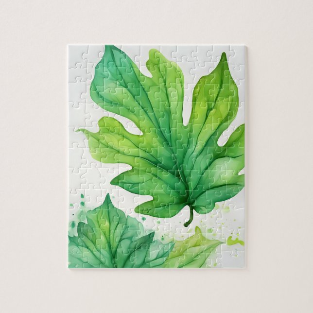 Quebra-cabeça Folha de Água Verde (Vertical)