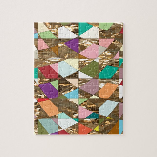 Quebra-cabeça Folha de ouro com abstrato (Vertical)