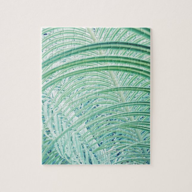 Quebra-cabeça Folha de Palmeira de Planta Verde Macia (Vertical)