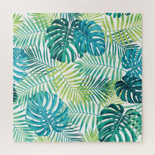 Quebra-cabeça Folha Tropical Monstera Seamless Design