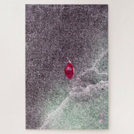 Quebra-cabeça Folha Vermelha com Areia Espetada