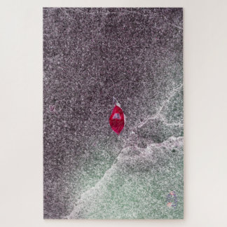 Quebra-cabeça Folha Vermelha com Areia Espetada