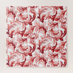 Quebra-cabeça Folhas barrocas espirais venenosas, decorativas.