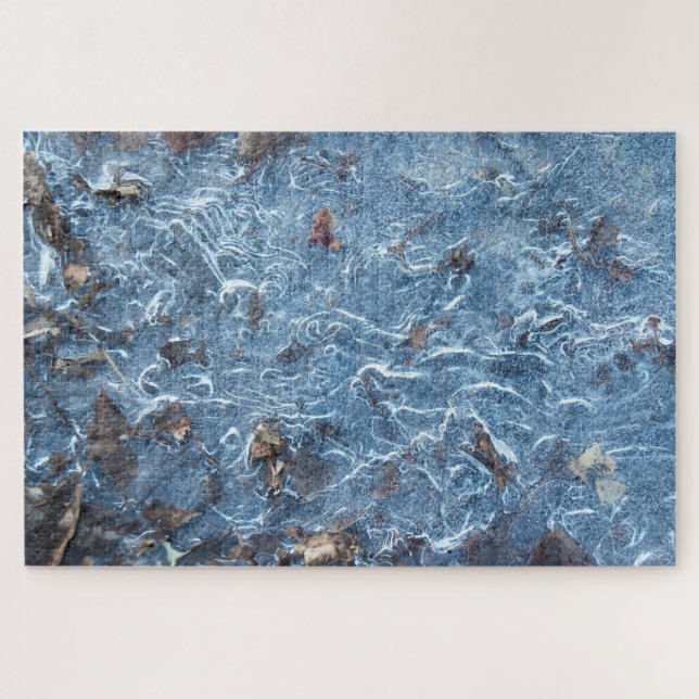 Quebra-cabeça Folhas De Gelo (Azul) (Horizontal)