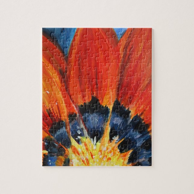 Quebra-cabeça Folhas de Laranja de Pintura Floral (Vertical)