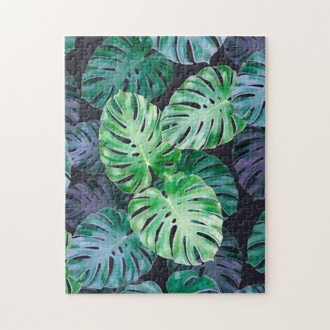 Quebra-cabeça Folhas de Monstera Tropicais (Vertical)