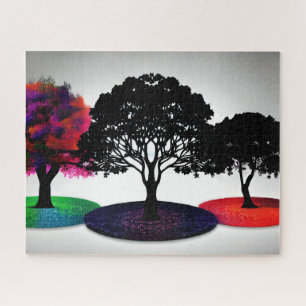 Quebra-cabeça Folhas de outono Vibrantes de Trio de Árvore Color