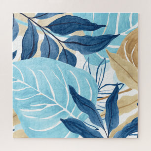 Quebra-cabeça Folhas de Selva Azul