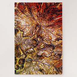 QUEBRA-CABEÇA FOLHAS DE UVAS VERMELHAS E DOURADAS MAIS DIFÍCEIS 