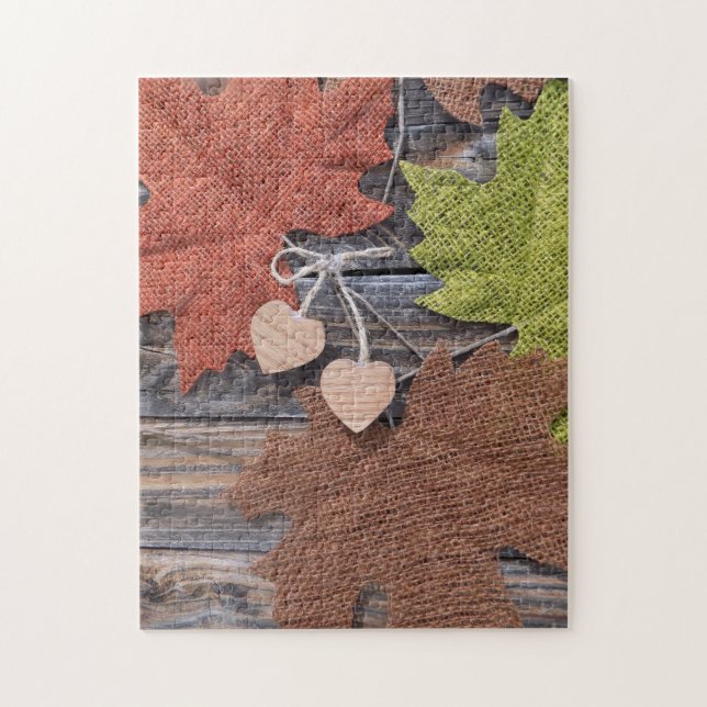 Quebra-cabeça Folhas e Corações de Queda (Vertical)