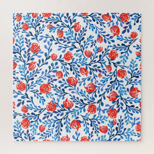 Quebra-cabeça Folhas Florais: Padrão Natural Invisível (Vertical)