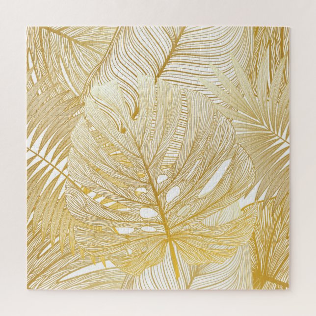 Quebra-cabeça Folhas tropicais de palma: padrão de colheita. (Vertical)