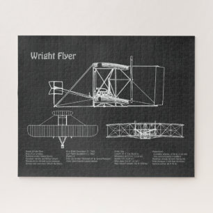 Quebra-cabeça Folheto Wright - Planos de desenho de avião em pla