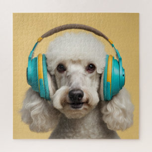 Quebra-cabeça Fones de ouvido de veste de poodle
