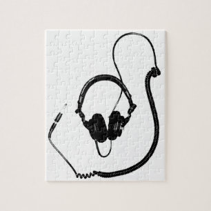 Quebra-cabeça Fones de ouvido do DJ do estilo do estêncil