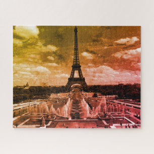 Quebra-cabeça Fonte Chaillot Vintage França Paris Torre Eiffel
