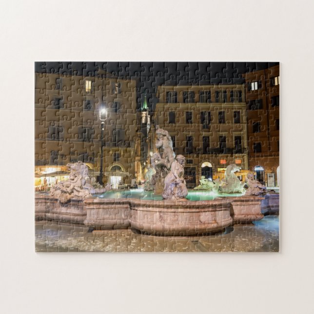 Quebra-cabeça Fonte de Netuno na Piazza Navona - Roma (Horizontal)