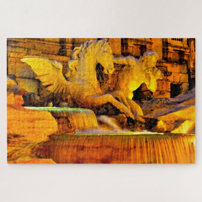 Quebra-cabeça Fonte de Trevi Roma. (Horizontal)