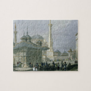 Quebra-cabeça Fonte e quadrado de St. Sophia, Istambul, engra