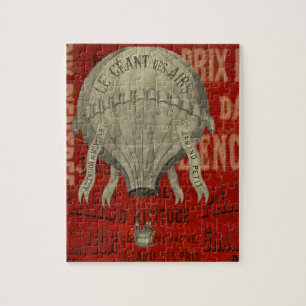 Quebra-cabeça Fontes Gráficas de Ballon de Ar Quente Steampunk e
