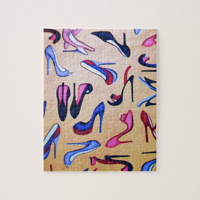 Quebra-cabeça Forma da colagem das bombas dos calçados dos (Vertical)