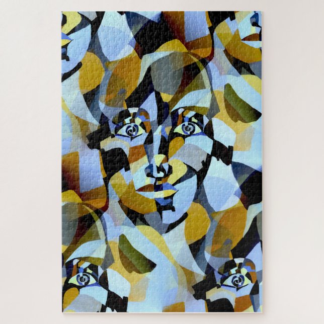 Quebra-cabeça Formas Geométricas Figurativas de Cubismo abstrato (Vertical)