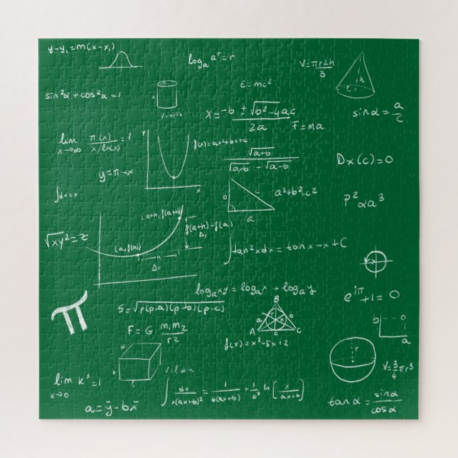 Quebra-cabeça Fórmulas e Equações Matemáticas Verdes (Vertical)