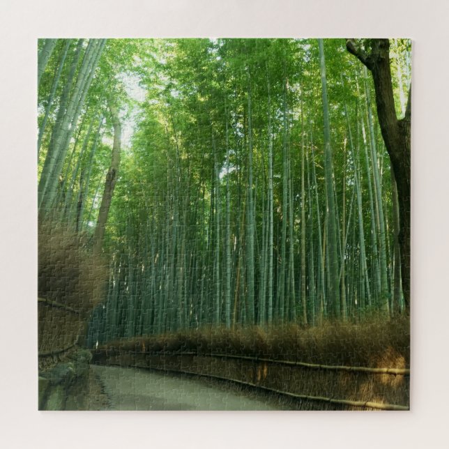 Quebra-cabeça Forrest de bambu em Arashiyama, Sagano, Kyoto, (Horizontal)