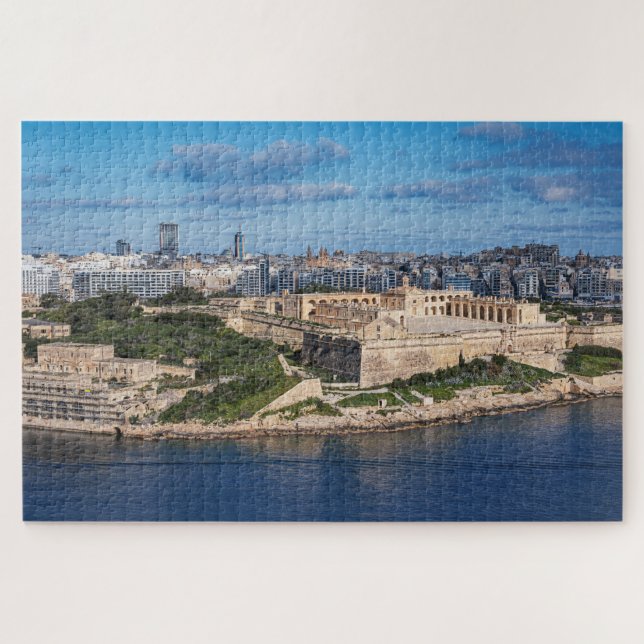Quebra-cabeça Fort Manoel e Sliema de La Valetta, Malta (Horizontal)