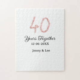 Quebra-cabeça Forty years together black pink glitter bold lette