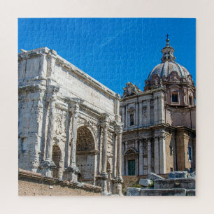 Quebra-cabeça Fórum Romano arruina em Roma, Itália