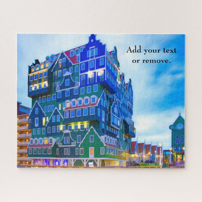 Quebra-cabeça Foto: Canal houses holandesas Amsterdam, Países Ba (Horizontal)