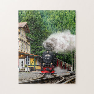Quebra-cabeça Foto colorida de trem a vapor vintage locomotiva 1