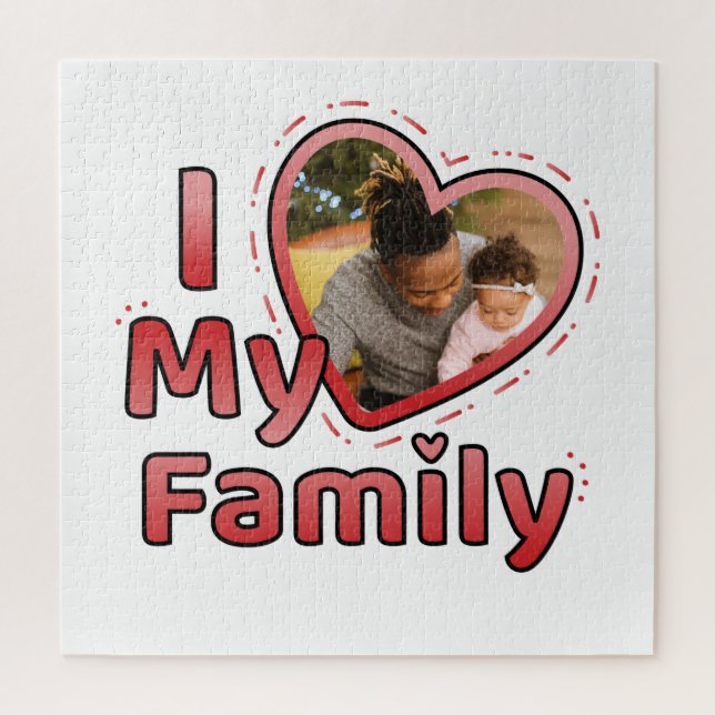 Quebra-cabeça Foto da família Love Heart (Vertical)