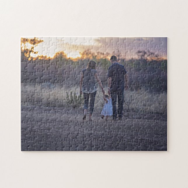 Quebra-cabeça Foto da família personalizada (Horizontal)