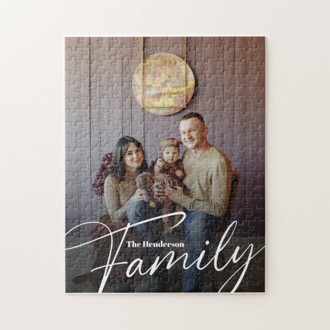 Quebra-cabeça Foto da família personalizada simples (Vertical)