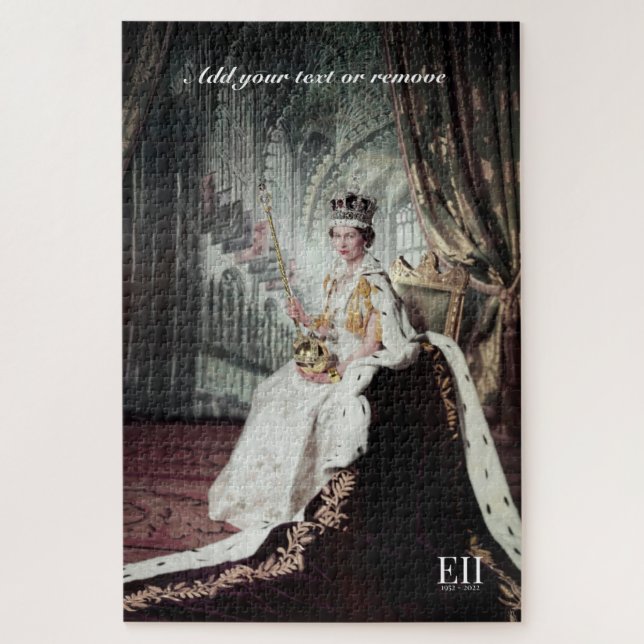 Quebra-cabeça Foto da Rainha Elizabeth II no Dia da Coronação, (Vertical)