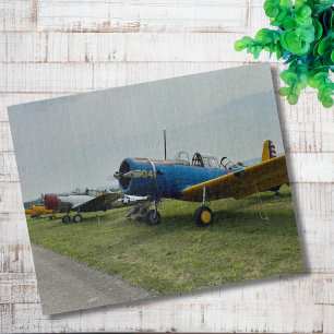 Quebra-cabeça Foto de Avião Antigo Piloto Pai Aniversário Aviaçã