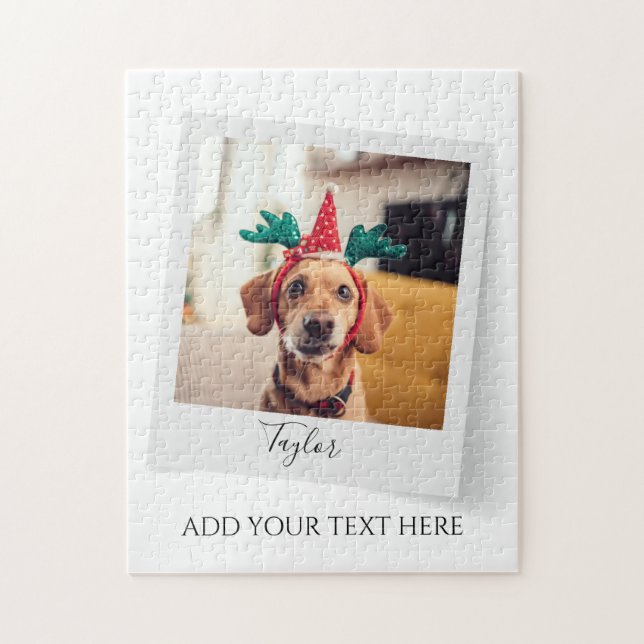 Quebra-cabeça Foto de Cachorro de Natal Bonito Personalizada (Vertical)