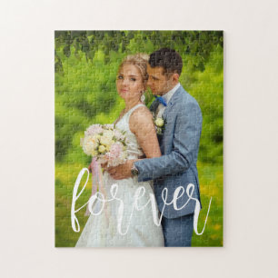 Quebra-cabeça Foto de casamento personalizado para sempre