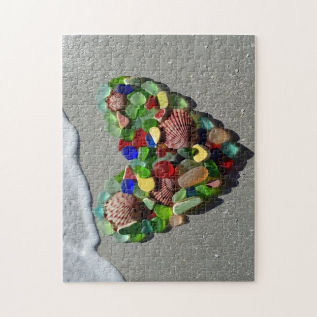 Quebra-cabeça Foto de cores brilhante rara de vidro do mar (Vertical)