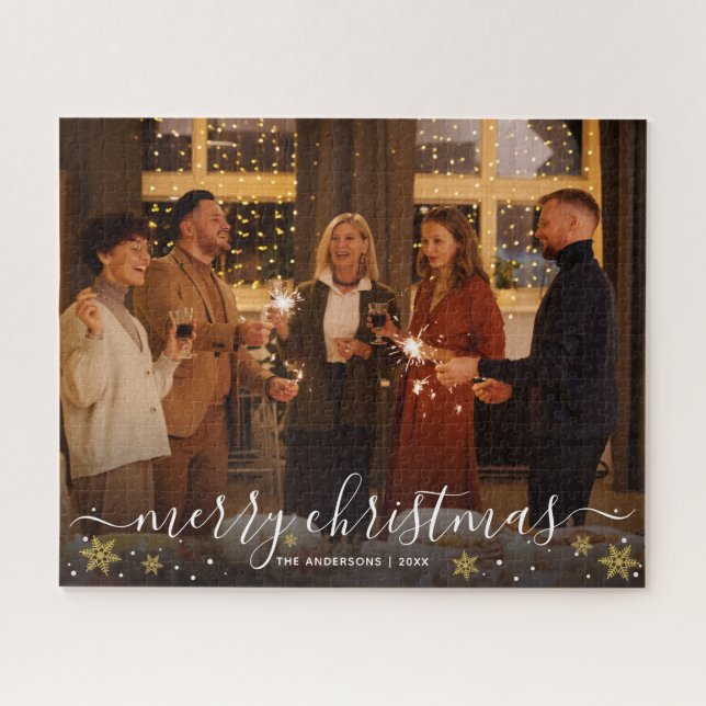 Quebra-cabeça Foto de Família de Natal Comemorativa (Horizontal)