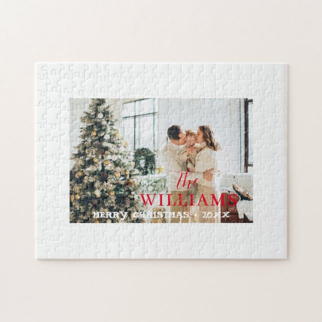 Quebra-cabeça Foto de Família de Natal Personalizada (Horizontal)