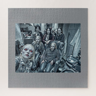 Quebra-cabeça Foto de família esquisita com tema de Halloween