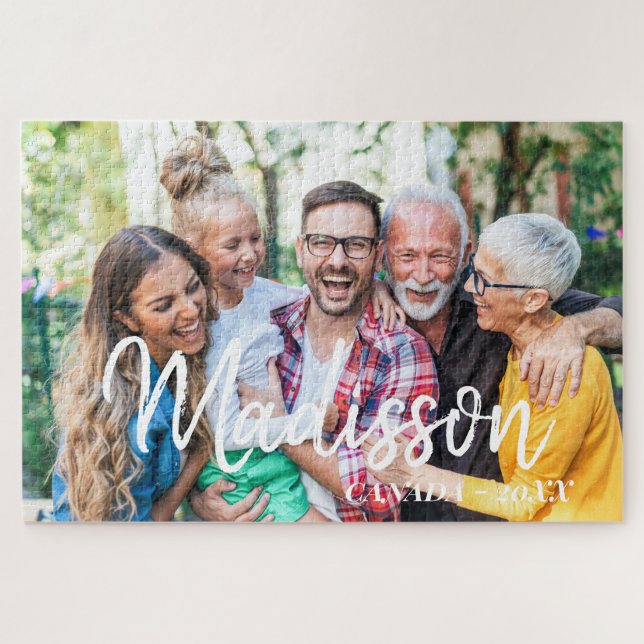 Quebra-cabeça Foto de Família Moderna e Divertida em Roteiro Sim (Horizontal)