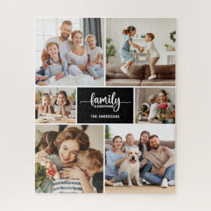 Quebra-cabeça Foto de família moderna e simples com letra manusc