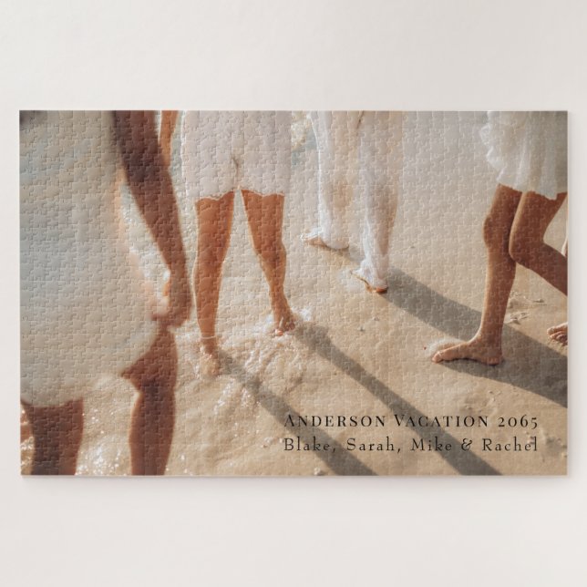 Quebra-cabeça Foto de Férias da Família Personalizada (Horizontal)