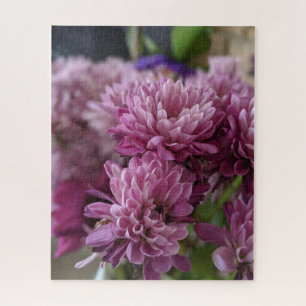 Quebra-cabeça Foto de Flores de Crisântemo Rosa e Roxo