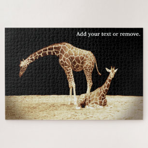 Quebra-cabeça Foto de girafas africanas pintadas, de cor castanh
